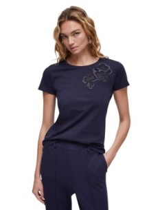 Liu Jo T-shirt femme bleu – 100% coton, col rond