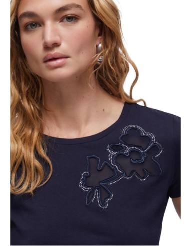 Liu Jo T-shirt femme bleu – 100% coton, col rond
