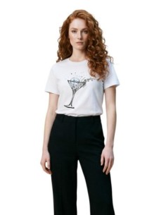 Liu Jo T-shirt femme blanc imprimé – Coton