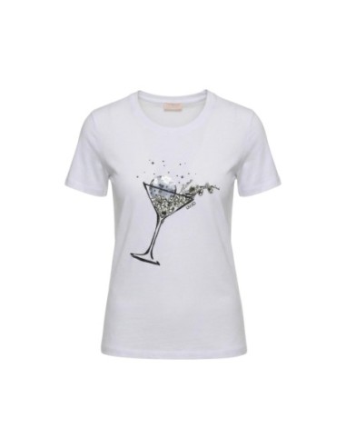 Liu Jo T-shirt femme blanc imprimé – Coton