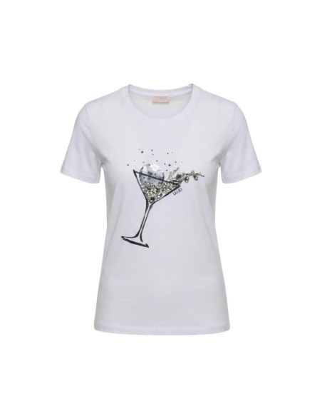Liu Jo T-shirt femme blanc imprimé – Coton