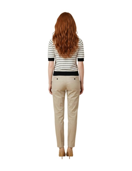 Liu Jo Polo femme blanc rayures col V