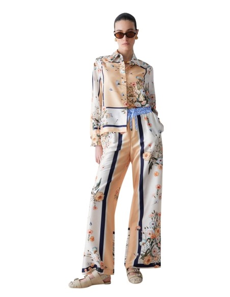 Liu Jo Pantalon femme floral saumon