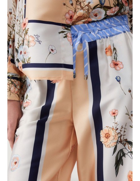 Liu Jo Pantalon femme floral saumon