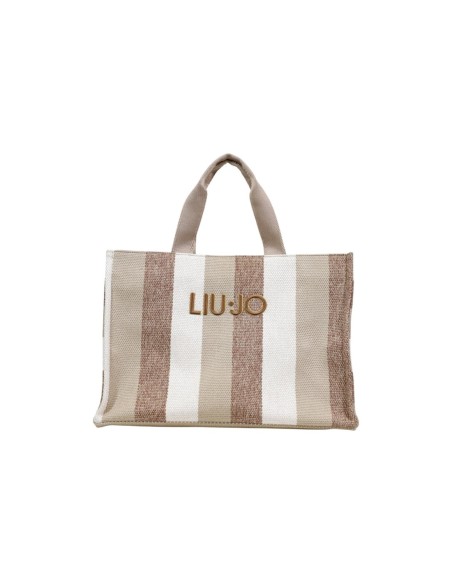 Liu Jo Sac à main femme beige rayures – Coton 30x15