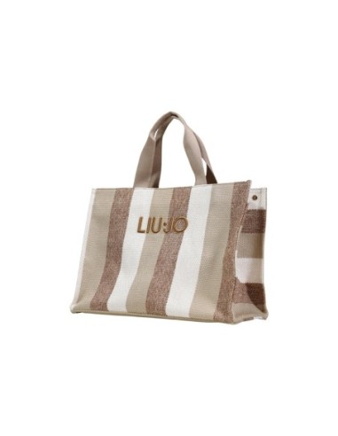 Liu Jo Sac à main femme beige rayures – Coton 30x15