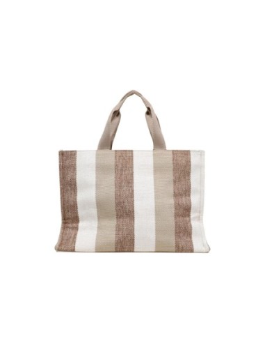 Liu Jo Sac à main femme beige rayures – Coton 30x15