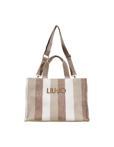 Liu Jo Sac à main femme beige rayures – Coton 30x15