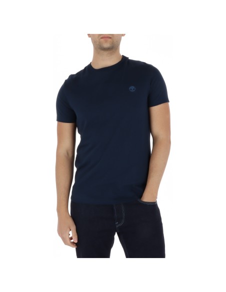 Timberland T-shirt homme bleu col rond – Coton