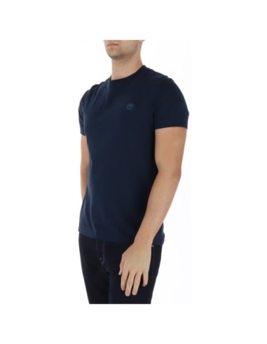Timberland T-shirt homme bleu col rond – Coton