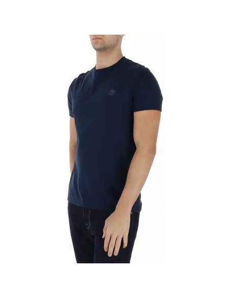 Timberland T-shirt homme bleu col rond – Coton