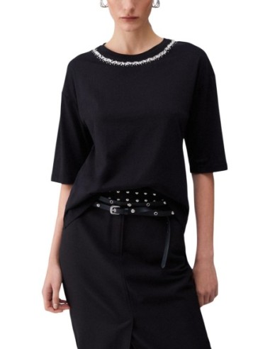 Liu Jo T-shirt femme noir strass – Coton