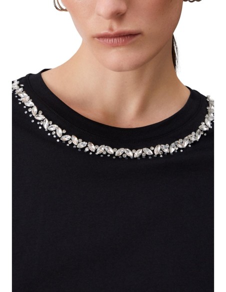 Liu Jo T-shirt femme noir strass – Coton