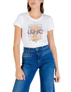 Liu Jo T-shirt femme blanc imprimé – 100% coton