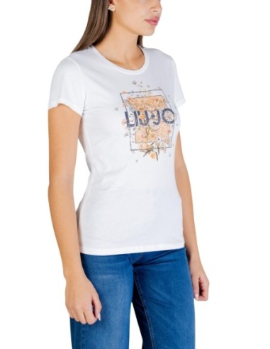 Liu Jo T-shirt femme blanc imprimé – 100% coton