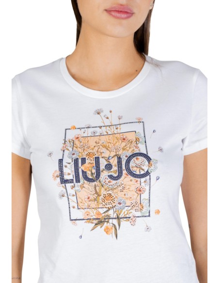 Liu Jo T-shirt femme blanc imprimé – 100% coton