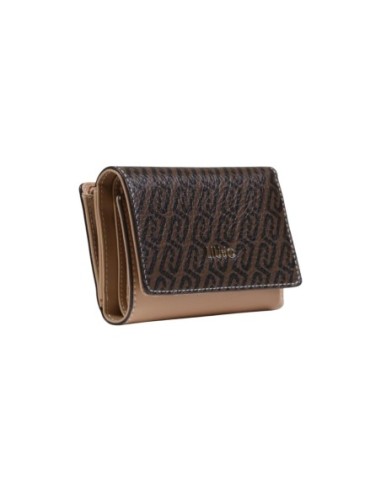 Liu Jo Portefeuille femme marron imprimé – Fermeture bouton