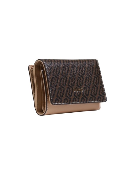 Liu Jo Portefeuille femme marron imprimé – Fermeture bouton