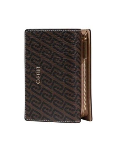 Liu Jo Portefeuille femme marron imprimé – Fermeture bouton