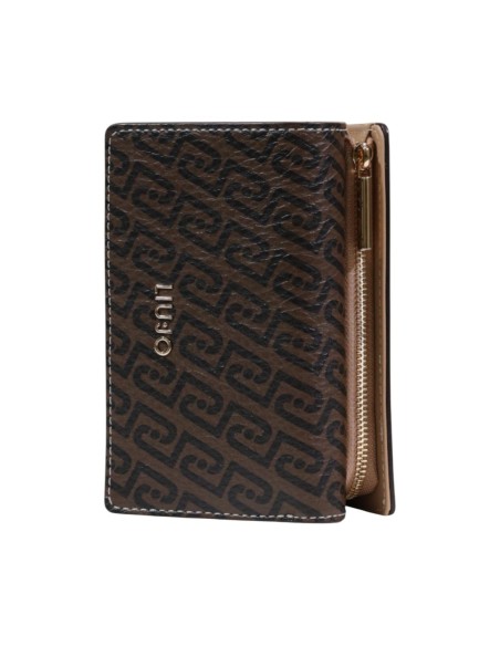 Liu Jo Portefeuille femme marron imprimé – Fermeture bouton