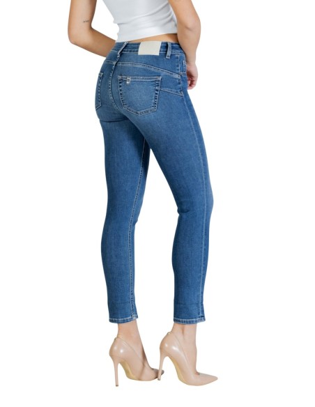 Liu Jo Jean femme bleu – Coton/lyocell stretch, zip & bouton