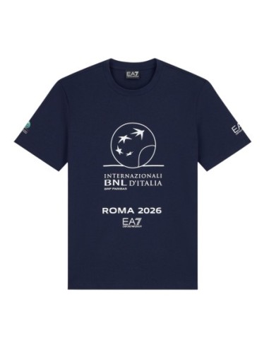 EA7 T-shirt homme bleu imprimé – Coton stretch