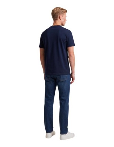 EA7 T-shirt homme bleu imprimé – Coton stretch