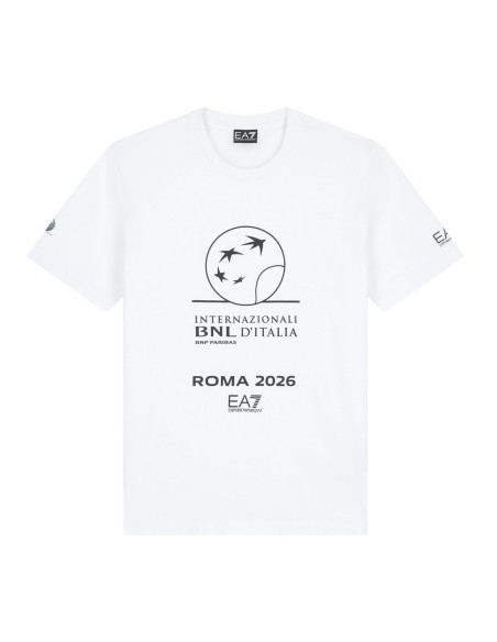 EA7 T-shirt homme blanc imprimé – Coton stretch