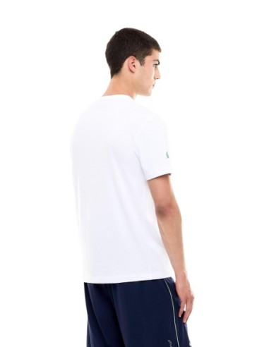 EA7 T-shirt homme blanc imprimé – Coton stretch