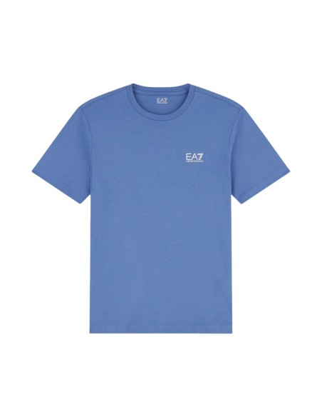 EA7 T-shirt homme bleu azur – 100% coton