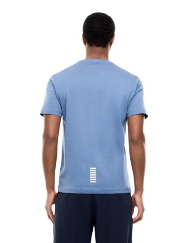 EA7 T-shirt homme bleu azur – 100% coton