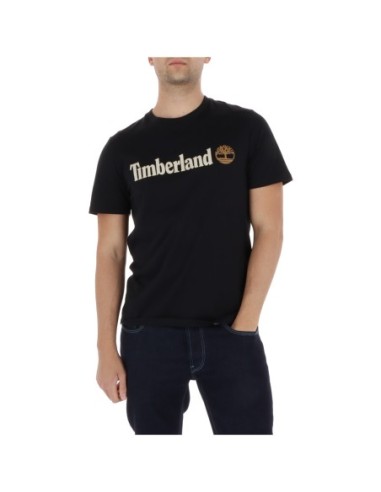 Timberland T-shirt homme noir imprimé – 100% coton
