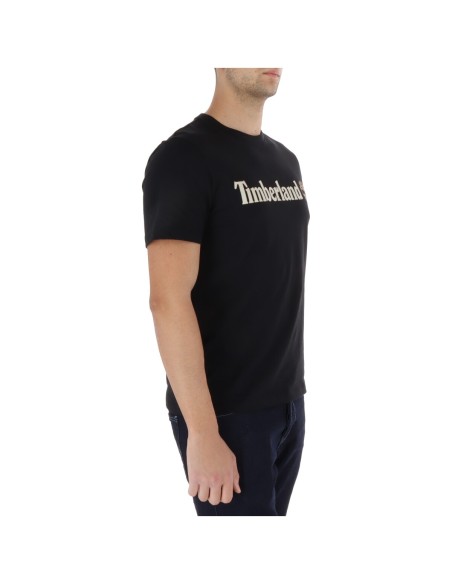 Timberland T-shirt homme noir imprimé – 100% coton