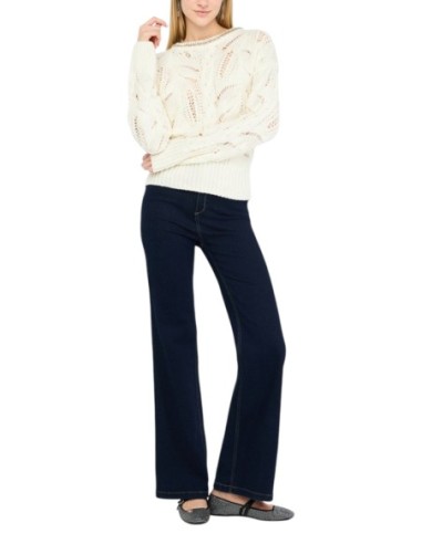 Liu Jo Pull femme blanc strass – Acrylique & laine