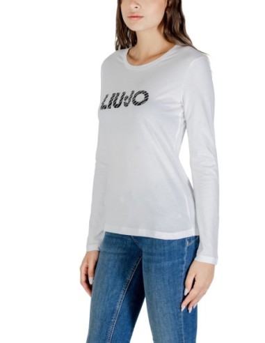 Liu Jo T-shirt femme blanc imprimé manches longues