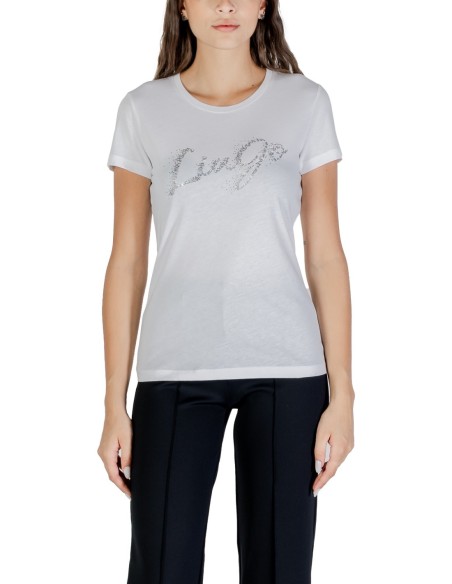 Liu Jo T-shirt femme blanc imprimé manches courtes