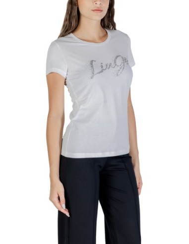 Liu Jo T-shirt femme blanc imprimé manches courtes