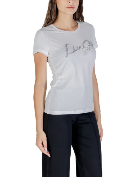 Liu Jo T-shirt femme blanc imprimé manches courtes