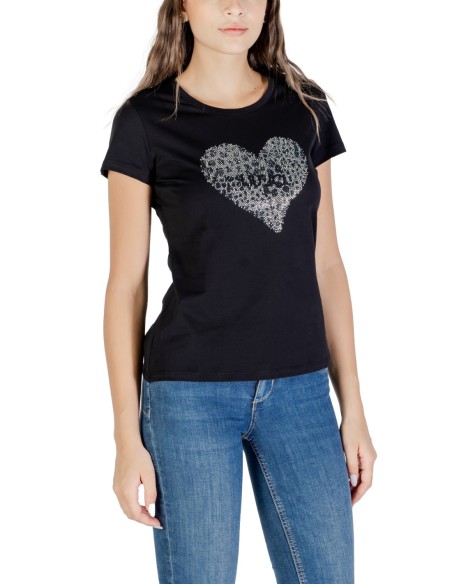 Liu Jo T-shirt femme noir imprimé manches courtes