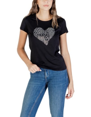 Liu Jo T-shirt femme noir imprimé manches courtes