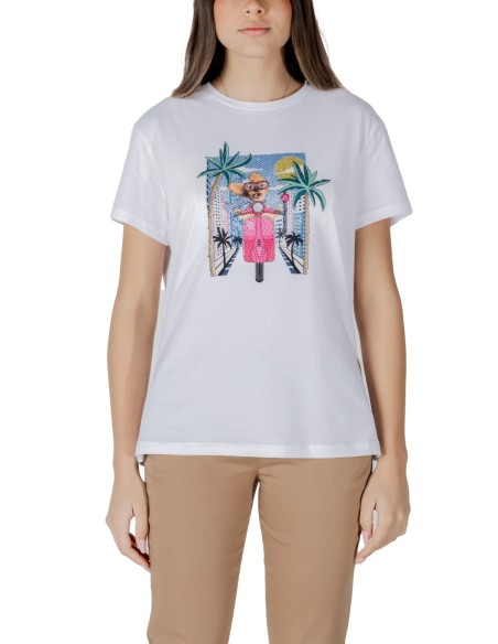 Liu Jo T-shirt femme blanc imprimé – Coton stretch