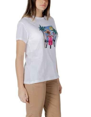 Liu Jo T-shirt femme blanc imprimé – Coton stretch