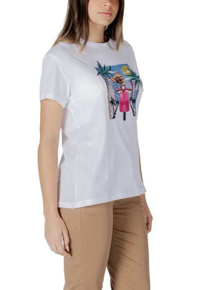 Liu Jo T-shirt femme blanc imprimé – Coton stretch
