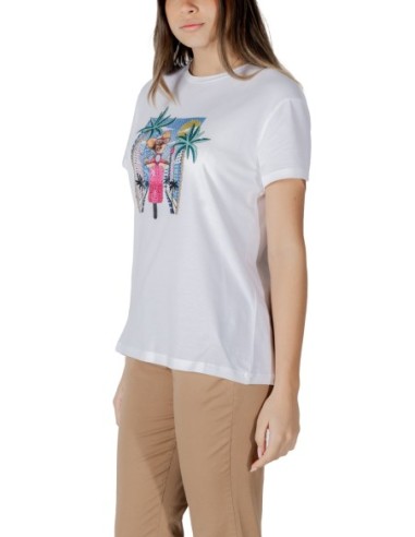 Liu Jo T-shirt femme blanc imprimé – Coton stretch