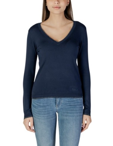 Liu Jo Pull femme bleu col V manches longues
