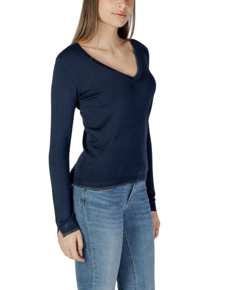 Liu Jo Pull femme bleu col V manches longues