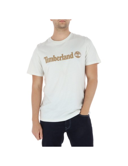 Timberland T-shirt homme blanc imprimé – Coton