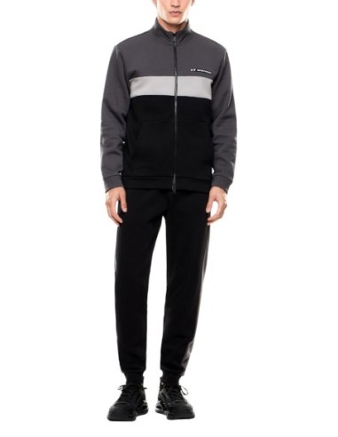 EA7 Survêtement homme noir zippé – Col montant