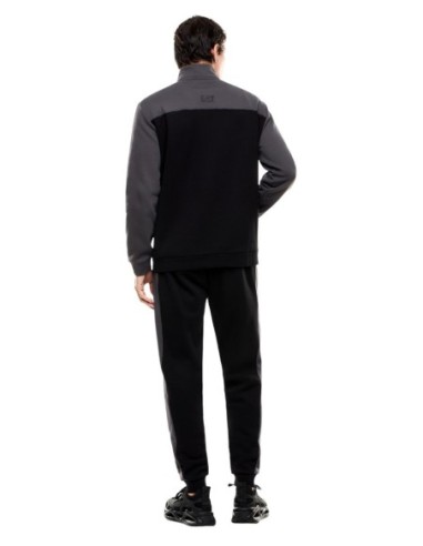 EA7 Survêtement homme noir zippé – Col montant