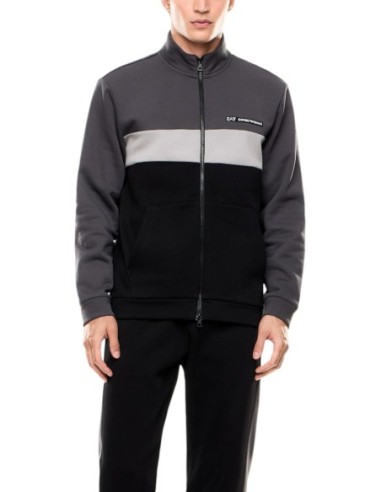 EA7 Survêtement homme noir zippé – Col montant